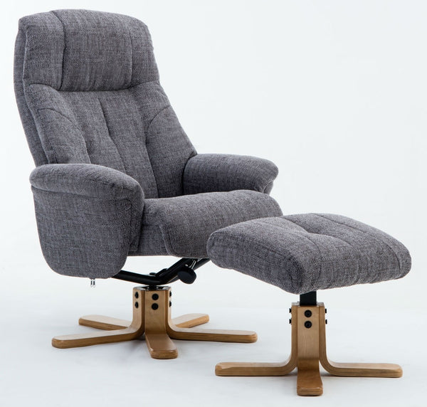 Durham Reclining Swivel Chair with Footstool