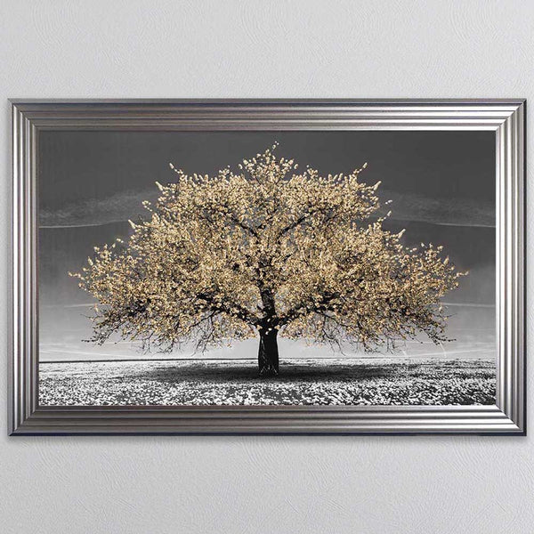 Champagne Cherry Tree Framed Wall Art 114x74cm