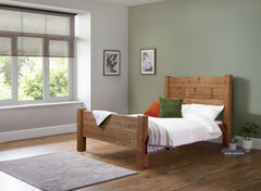 Newton 3ft Single Wooden Bed Frame - High Foot End