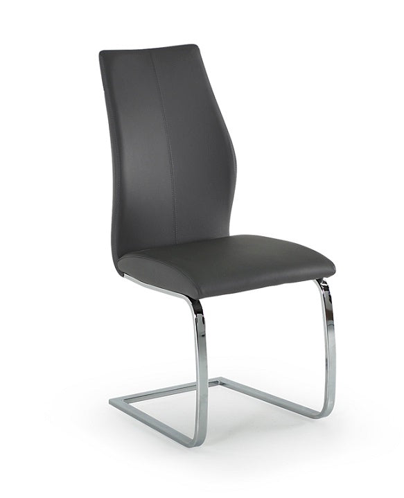 Eton Faux Leather Dining Chair in Grey