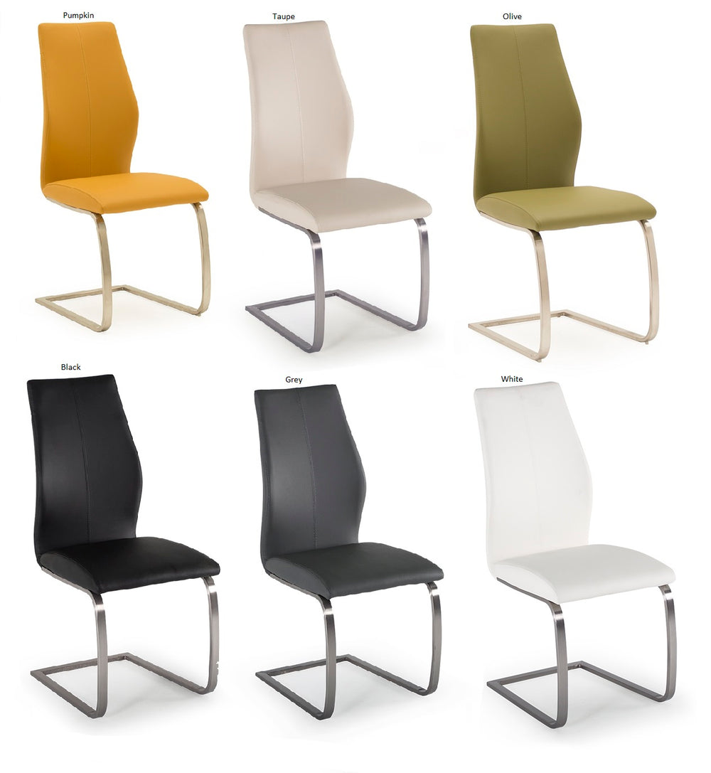 Issy Faux Leather Dining Chair in Pumpkin