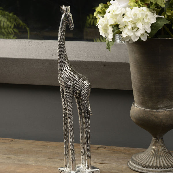 Silver Giraffe Sculpture Small