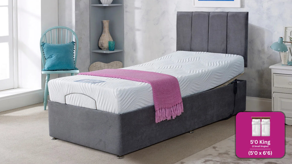 Adjust-a-bed 5ft King Size (2 x 2ft6 Linked) Gel-Flex Ortho Adjustable Bed