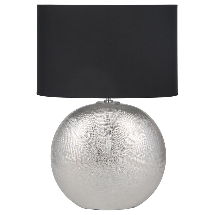 Silver Ceramic Table Lamp Complete