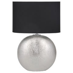 Silver Ceramic Table Lamp Complete