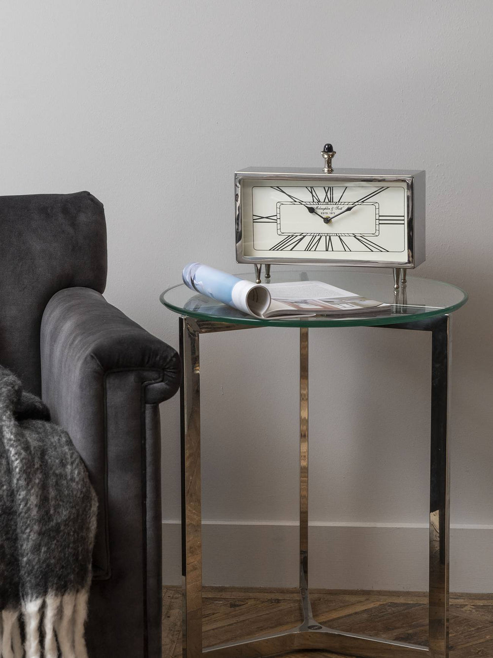 Nebolo Nickel Rectangular Table Clock
