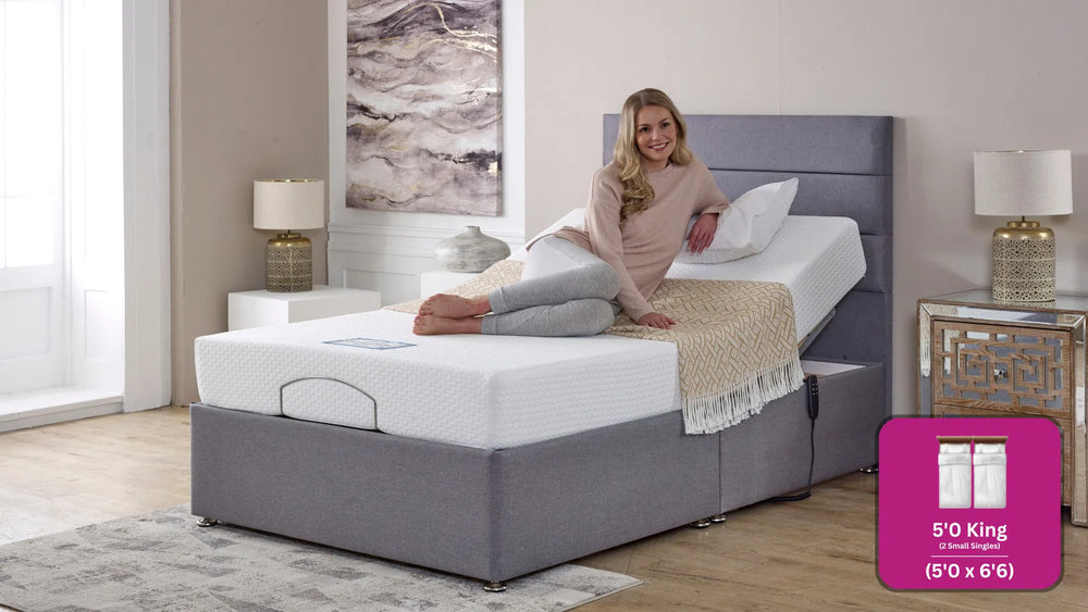 Adjust-a-bed 5ft (2 x 2ft6 Linked) King Size Backcare Firm Adjustable Bed