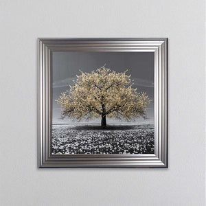 Champagne Cherry Tree Framed Wall Art 75x75cm