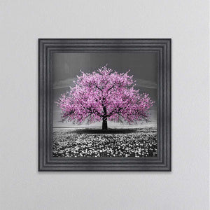 Pink Cherry Tree Framed Wall Art 75x75cm
