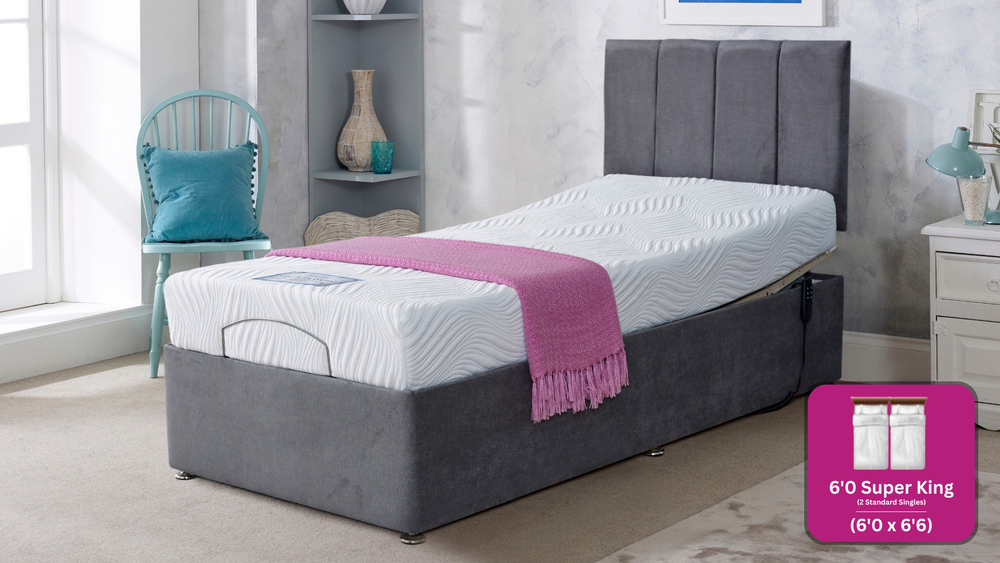 Adjust-a-bed 6ft (2 x 3ft Linked) Super King Size Backcare Firm Adjustable Bed