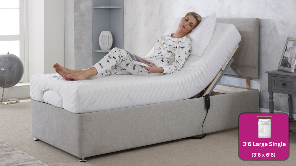 Adjust-a-bed 3ft6 Large Single Ortho Memory Adjustable Bed
