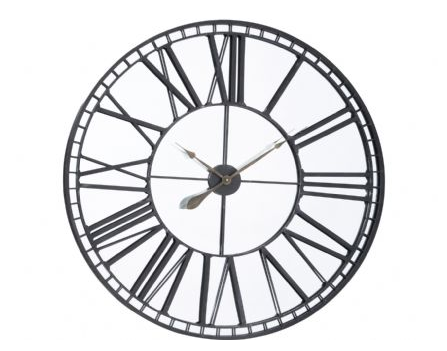 Oversized Skeleton Mirror Wall Clock