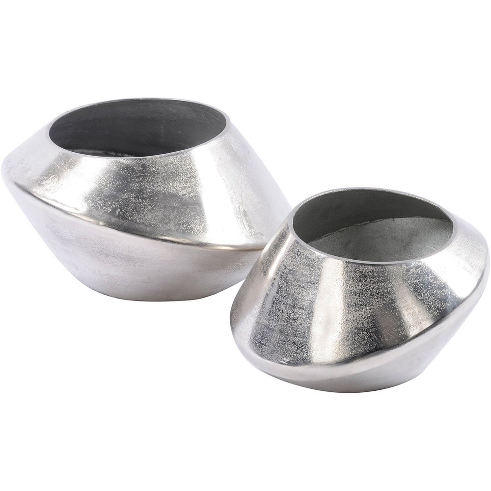 Silver Abstract Aluminium Vase Large