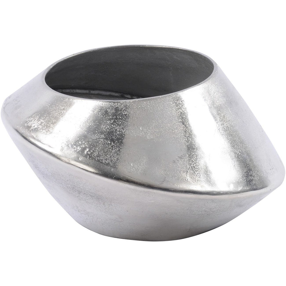Silver Abstract Aluminium Vase Large