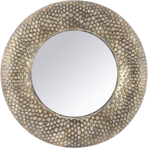 Gold Round Honeycomb Mirror