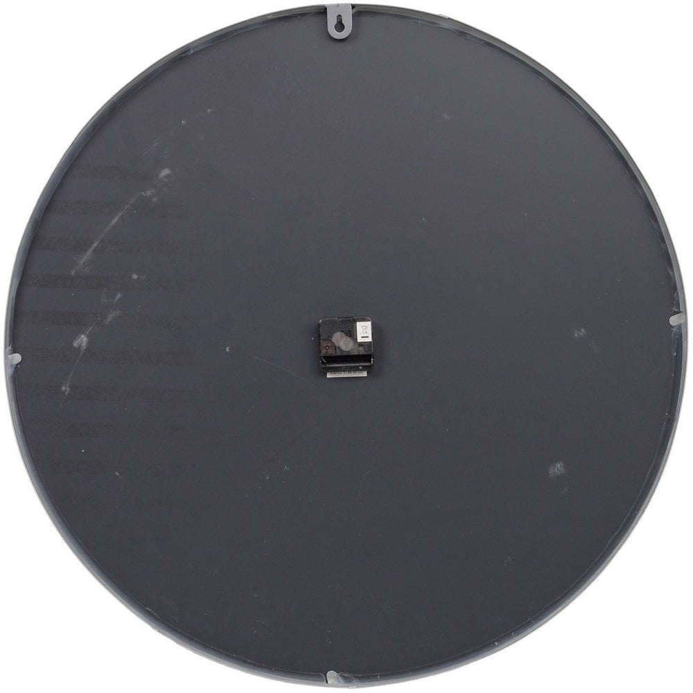 Grey Framed Beaded Mirrored Round Clock