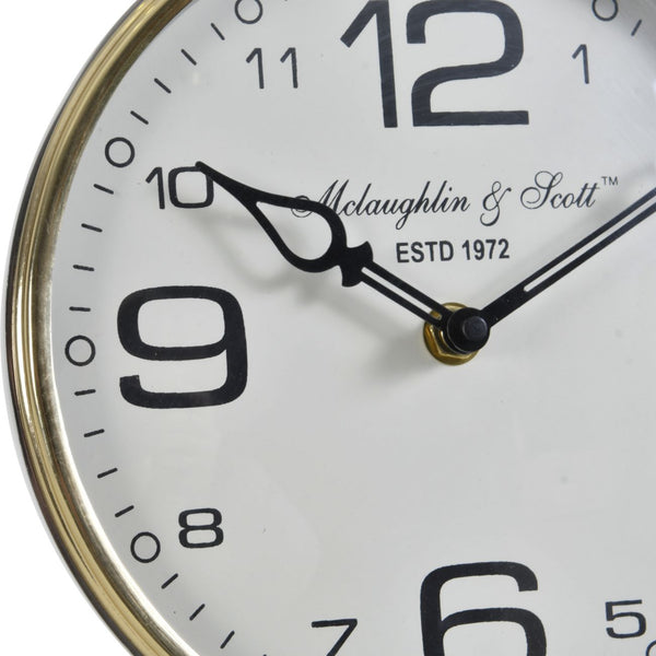 Stollard Silver Nickel Mantel Clock with Gold Angle Adjuster and Detail