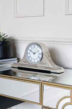 Retro Nickel Carriage Clock