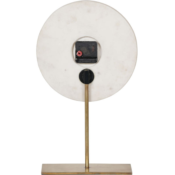 White Marble Mantle Clock On Stand