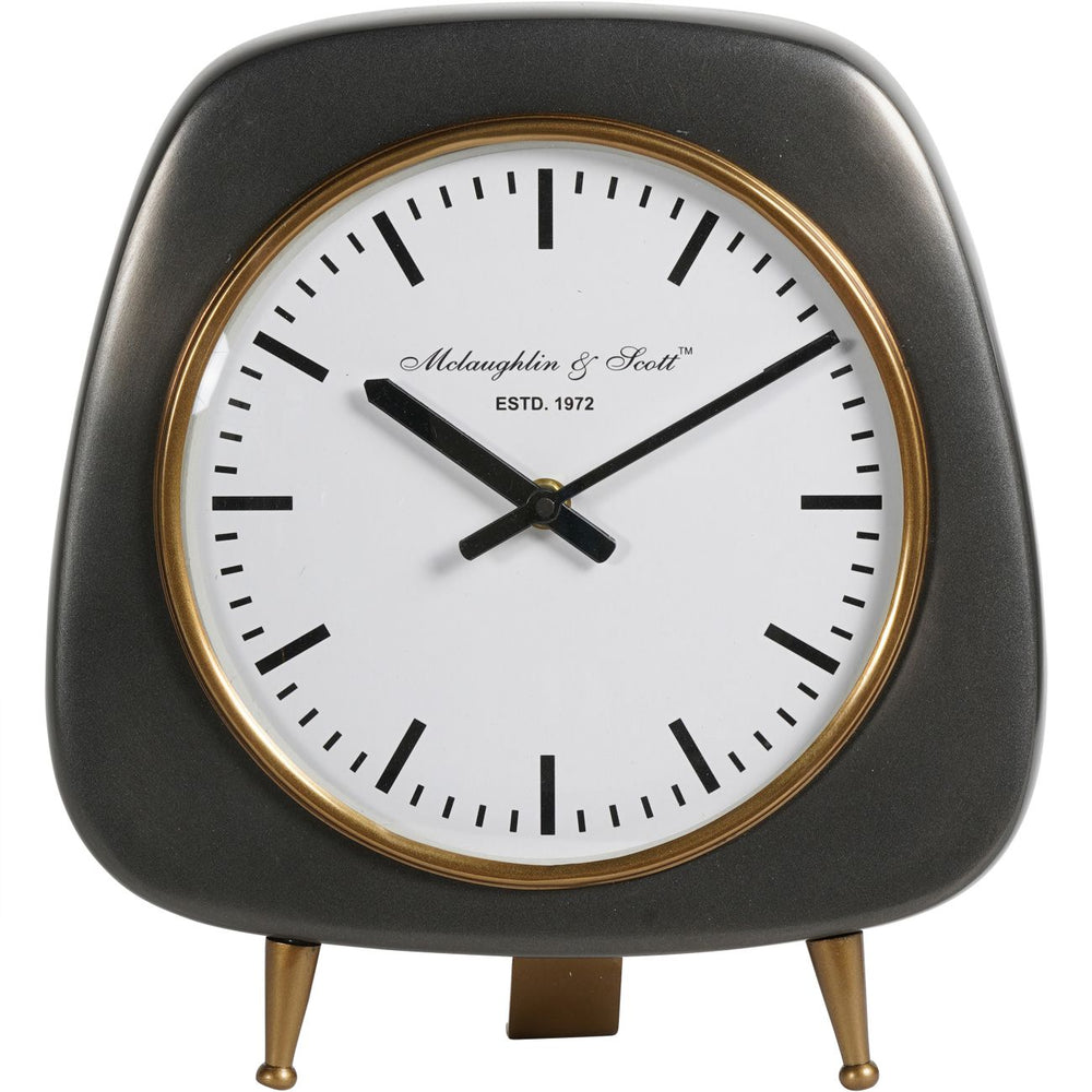 Mid Century Style Aluminium Table Clock Small 28cm