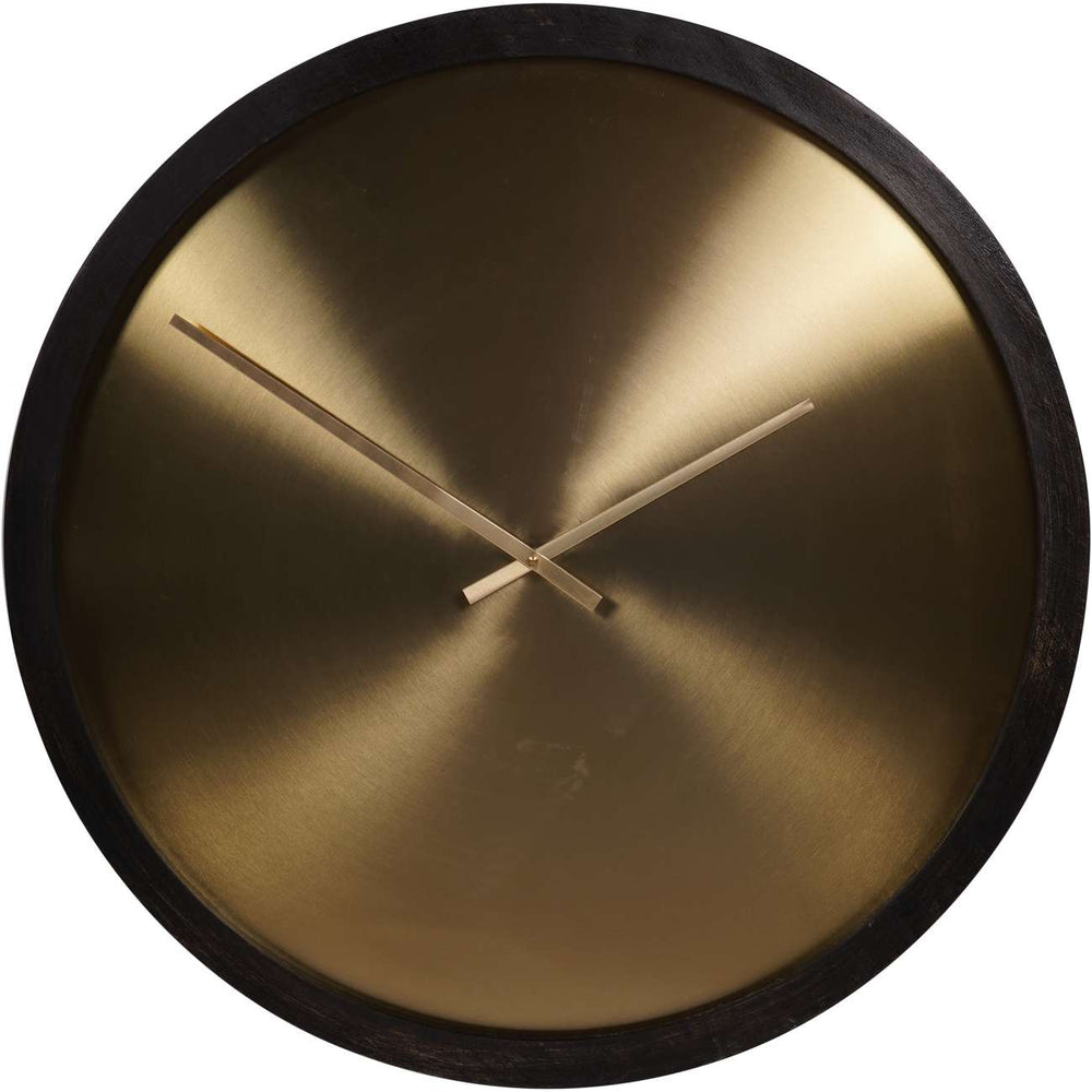 Iron Dial Wall Clock with Wooden Frame S