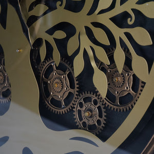 Viking Tree Wall Clock with Moving Cogs 60cm