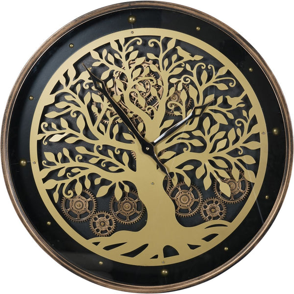 Viking Tree Wall Clock with Moving Cogs 60cm