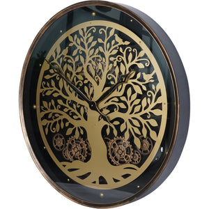 Viking Tree Wall Clock Moving Cogs 80cm