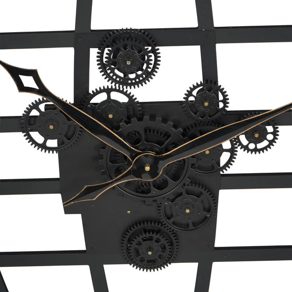 Open Wall Clock Globe and Numerals with Moving Cogs 100cm