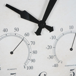Outdoor Clock with Temperature and Humidity White 53.3cm