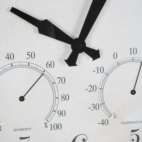 Outdoor Clock with Temperature and Humidity White 53.3cm