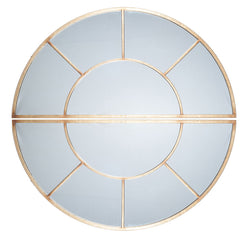 Antique Gold Metal 2 Oval Section Wall Mirror