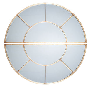 Antique Gold Metal 2 Oval Section Wall Mirror
