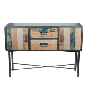 Brooklyn Black Metal & Multi Coloured Wood Sideboard