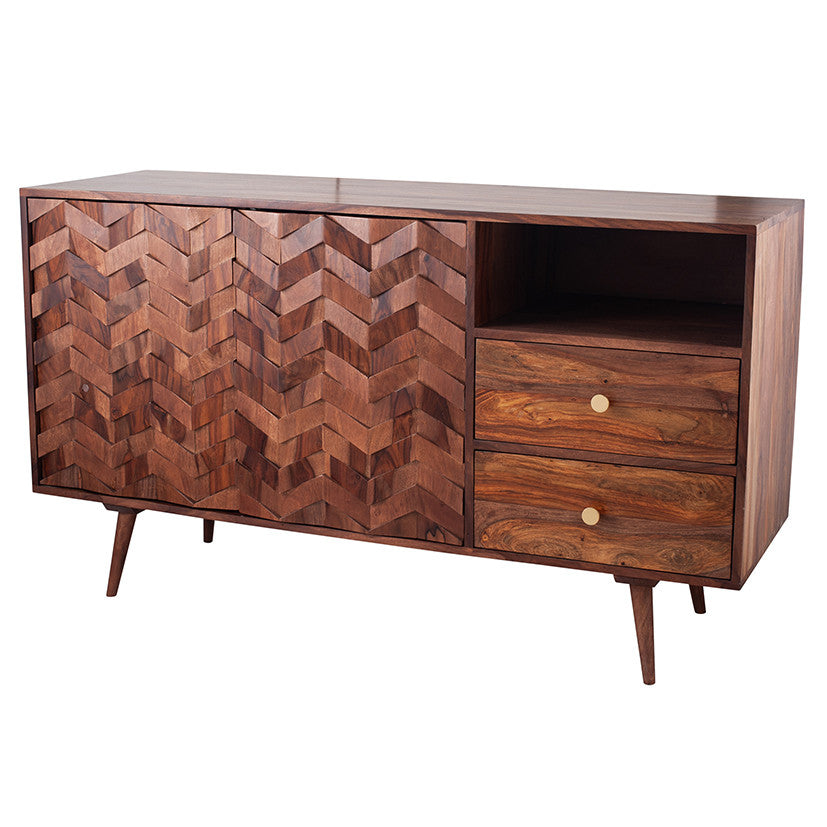 Taj Sheesham Wood Honeycomb Design Sideboard