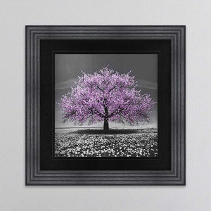 Pink Cherry Tree Framed Wall Art 90x90cm