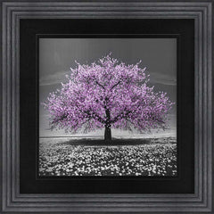 Pink Cherry Tree Framed Wall Art 90x90cm