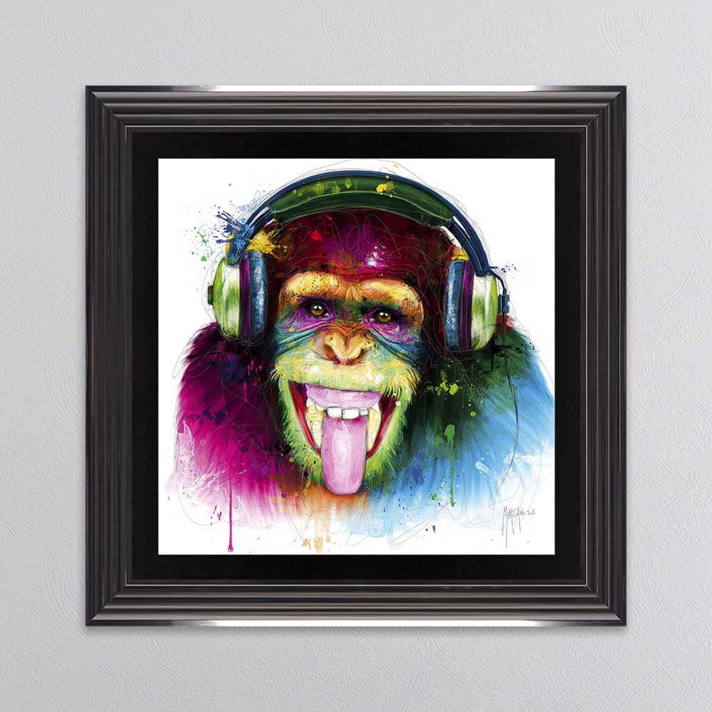 DJ Monkey Framed Wall Art 55x55cm