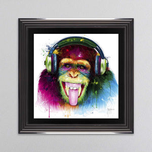 DJ Monkey Framed Wall Art 85x85cm
