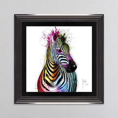 Zebra Framed Wall Art 85x85cm