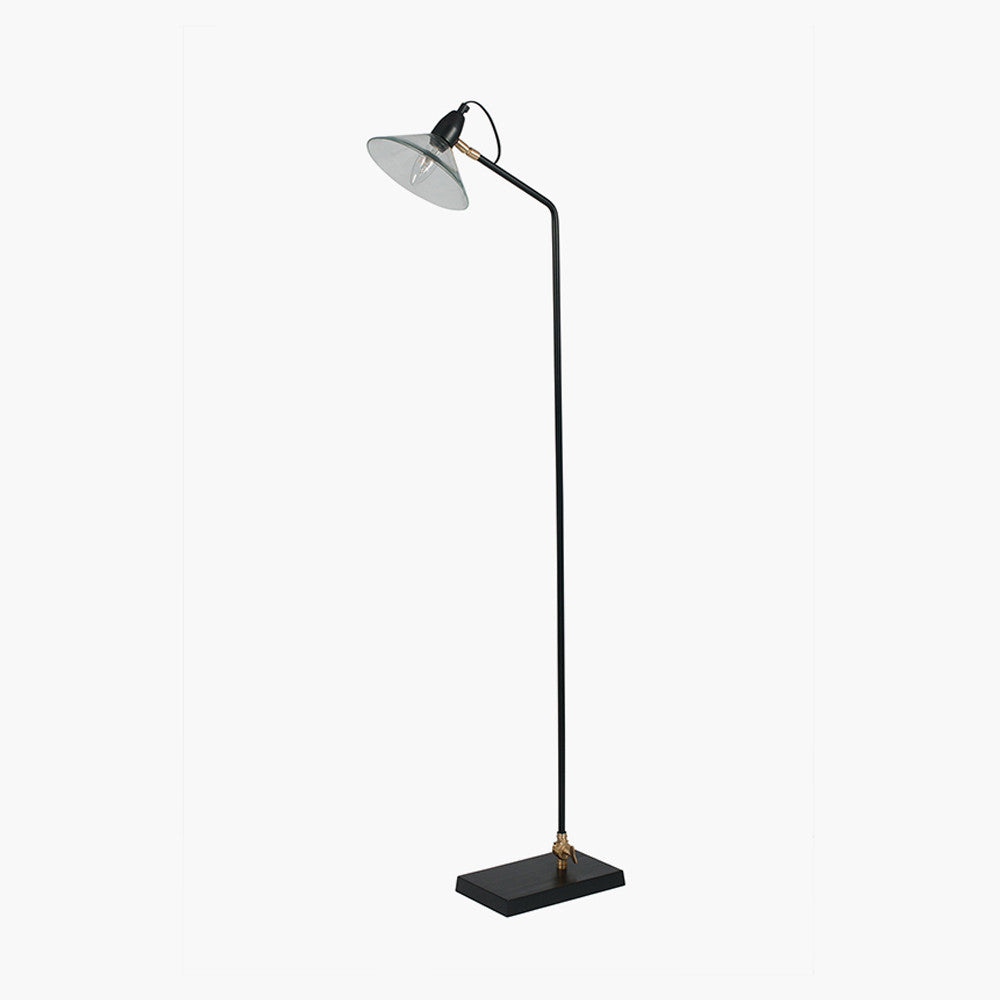 Anton Black Metal & Glass Floor Lamp