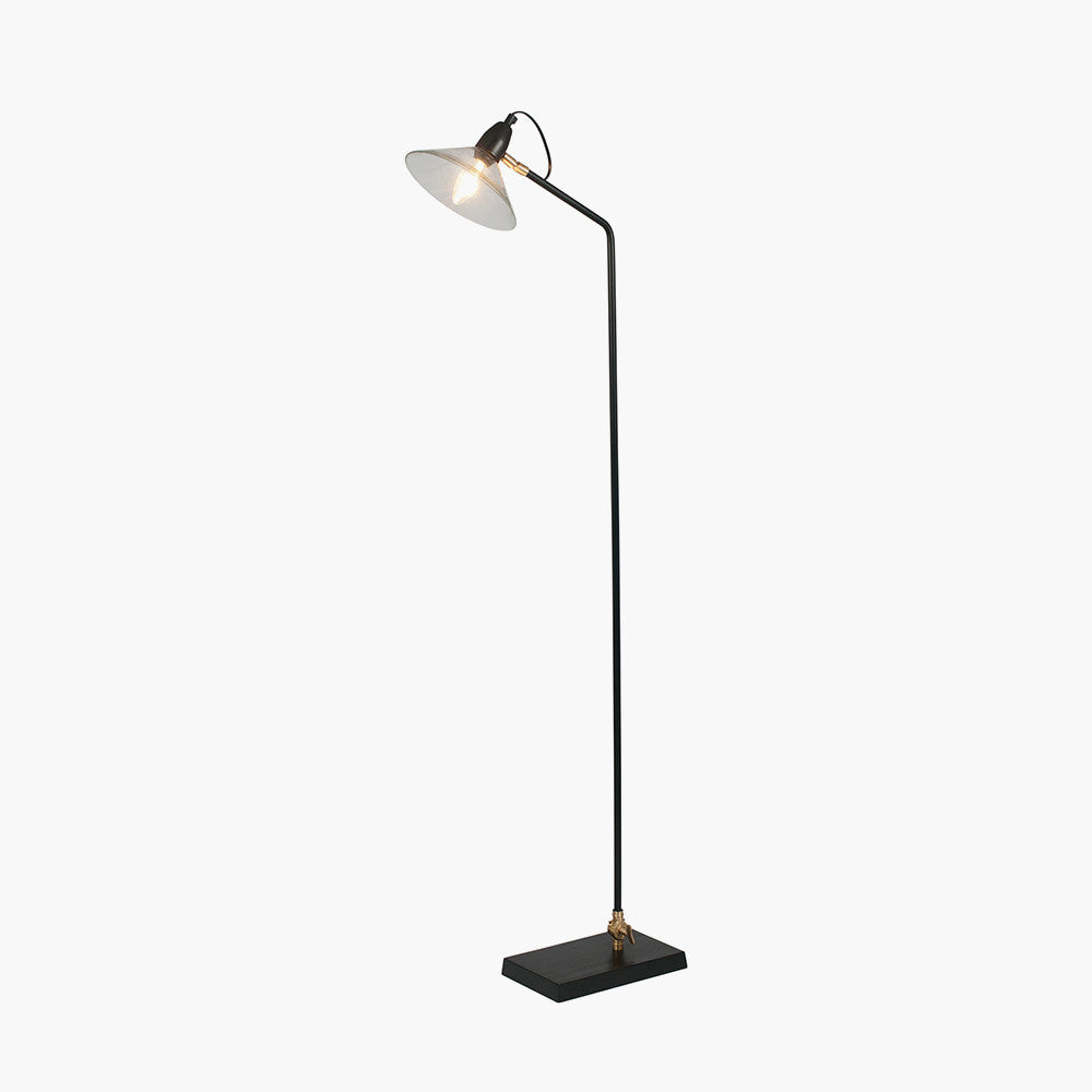 Anton Black Metal & Glass Floor Lamp