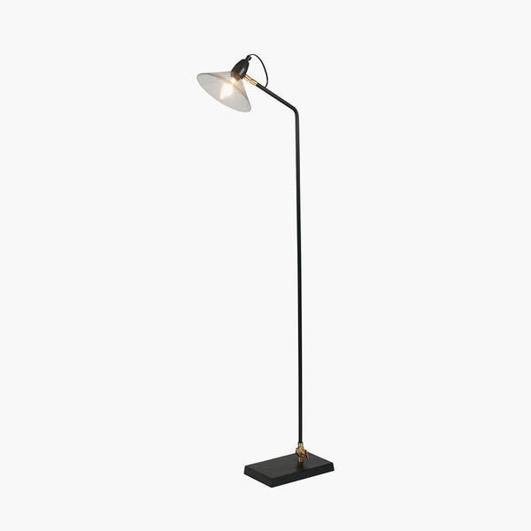 Anton Black Metal & Glass Floor Lamp