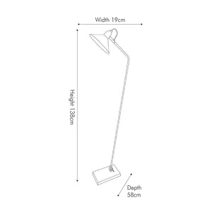 Anton Black Metal & Glass Floor Lamp