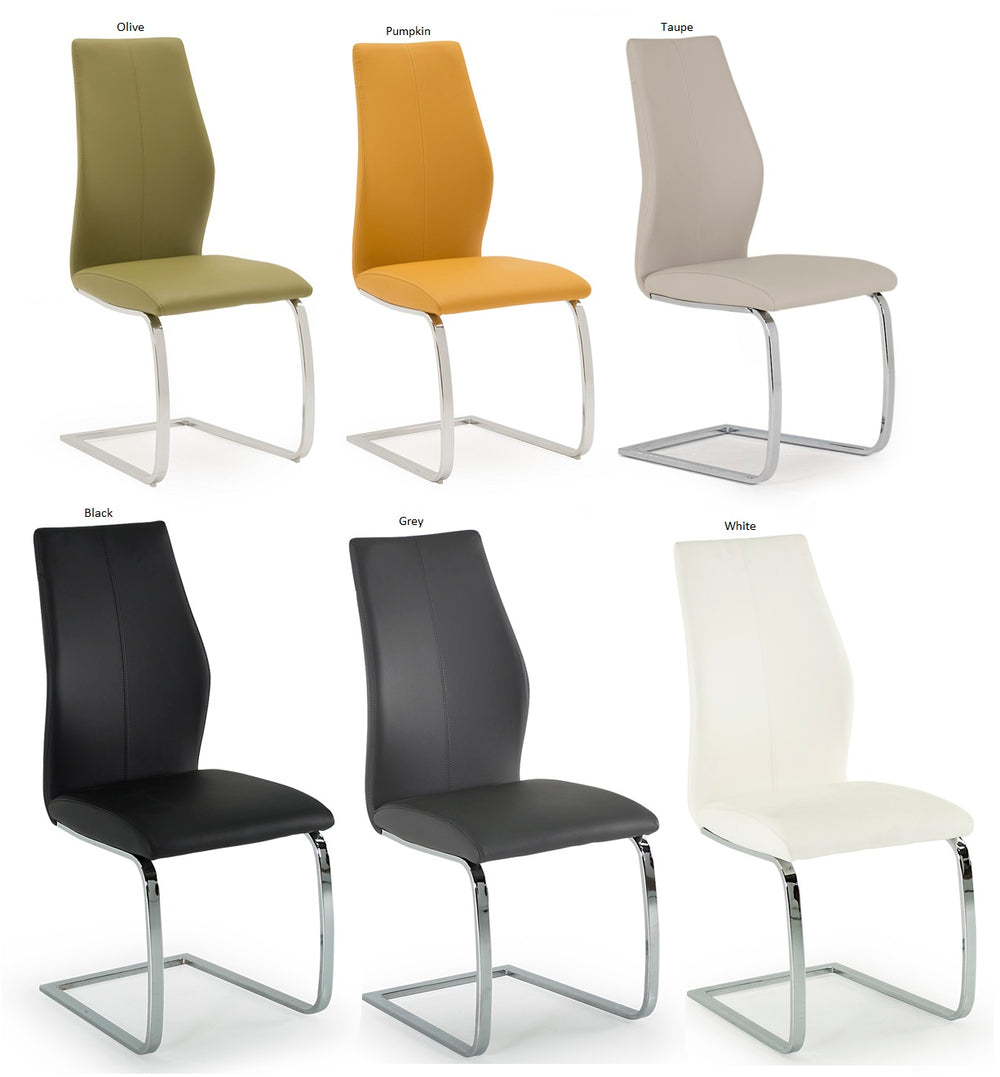 Eton Faux Leather Dining Chair in Pumpkin