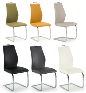 Eton Faux Leather Dining Chair in White