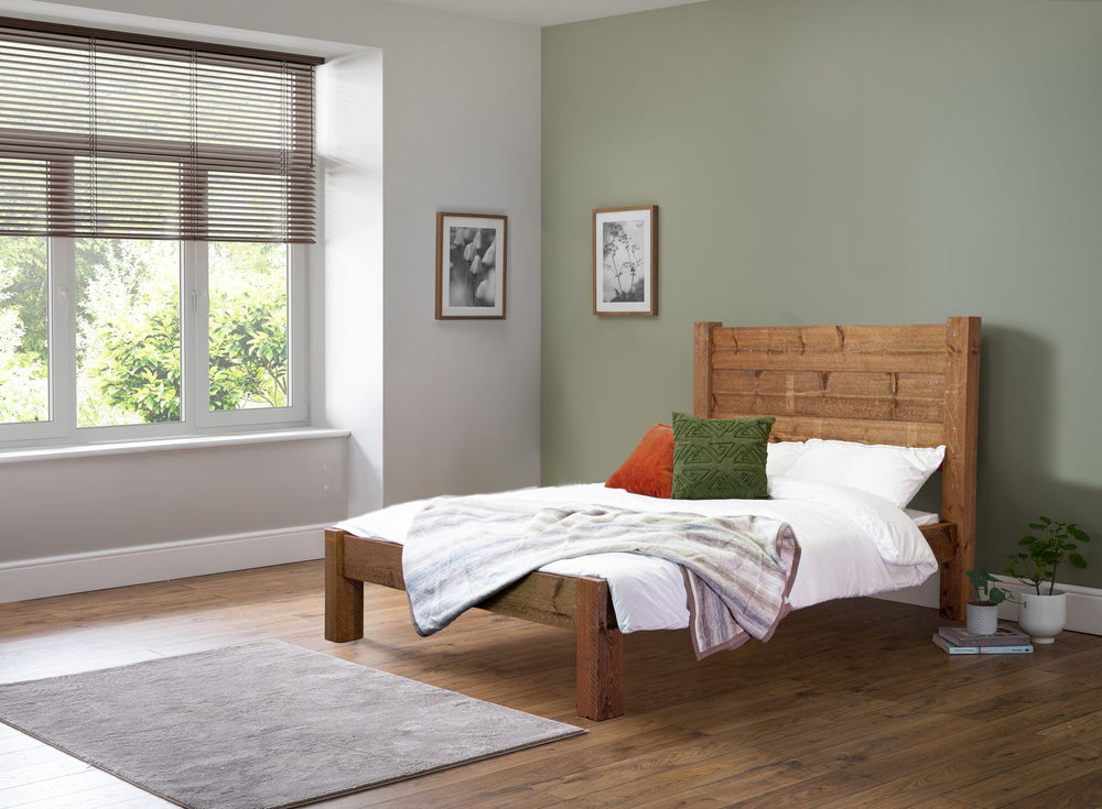 Newton 4ft Small Double Wooden Bed Frame - Low Foot End