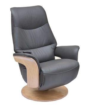 Isaac Electric Reclining Swivel Chair leather