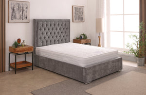 Lucia 54inch 4ft Small Double Upholstered Bed Frame with Ottoman Option