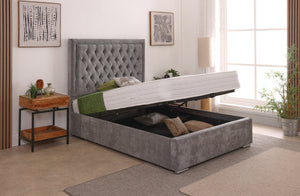 Lucia 54inch 6ft Super King Size Upholstered Bed Frame with Ottoman Option